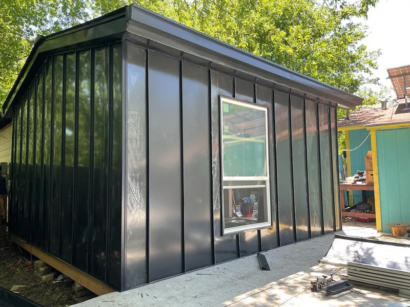 Black standing seam metal wall panels for Metal Roof Installation in Medulla